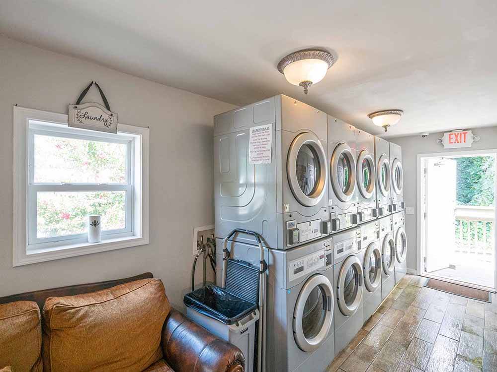 Stacked laundry machines at SWEETWATER CREEK RV RESERVE