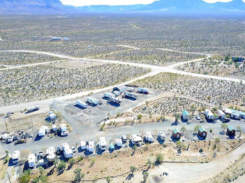 An aerial view of the campsites at MEADVIEW RV PARK  COZY CABINS
