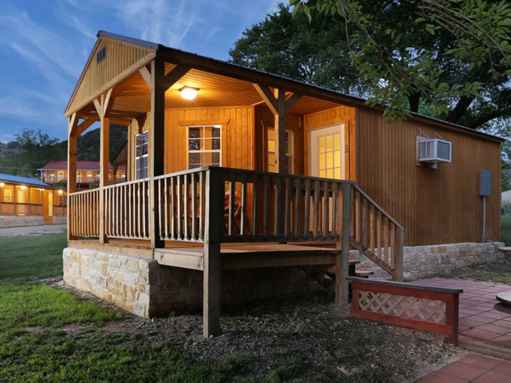 One of the luxurious cabins at TREE CABINS RV RESORT