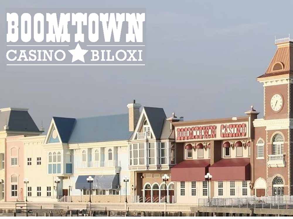 The main building with a clock tower at BOOMTOWN CASINO RV PARK