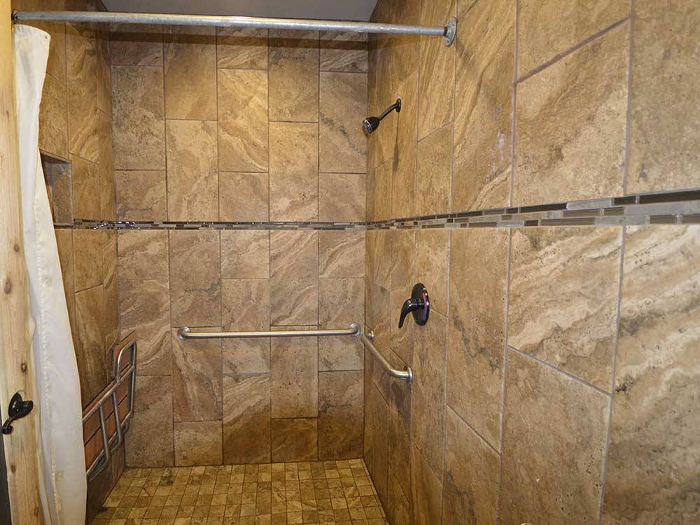 Inside of one of the clean showers at BAR J HITCHIN POST RV