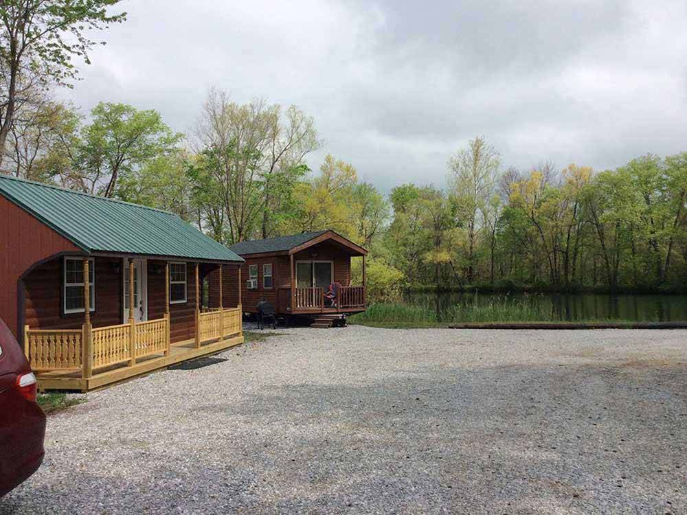 A couple of the rental cabins at ARCHWAY RV PARK