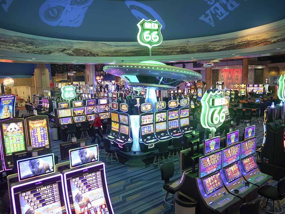 A view of the slot machines at ROUTE 66 RV RESORT