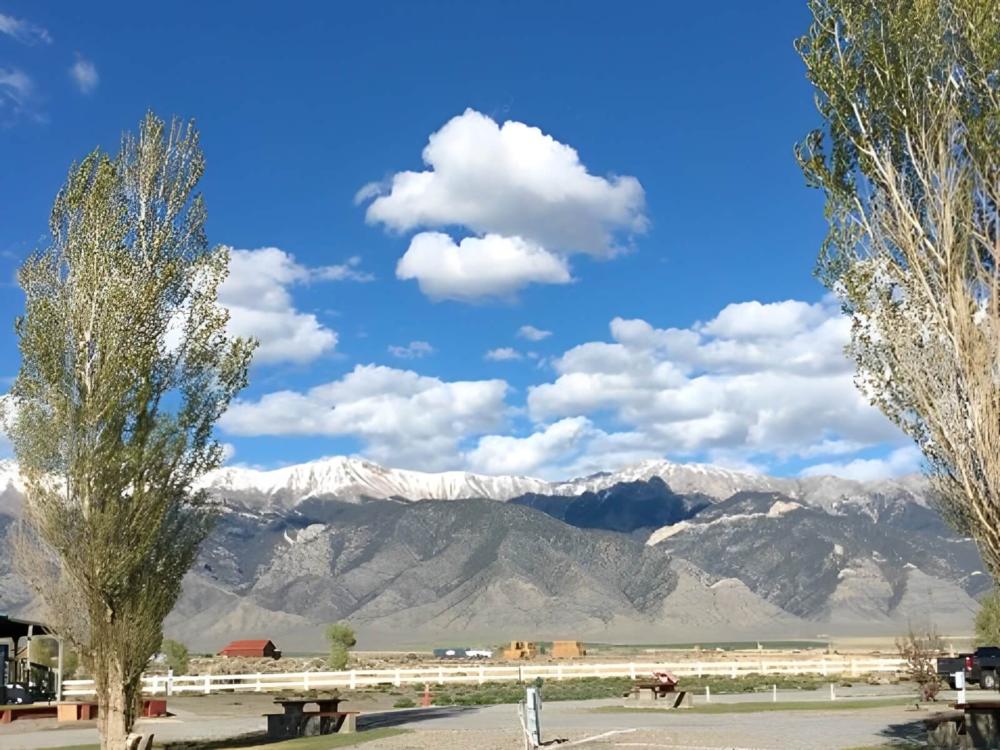 View of the snowcapped mountains