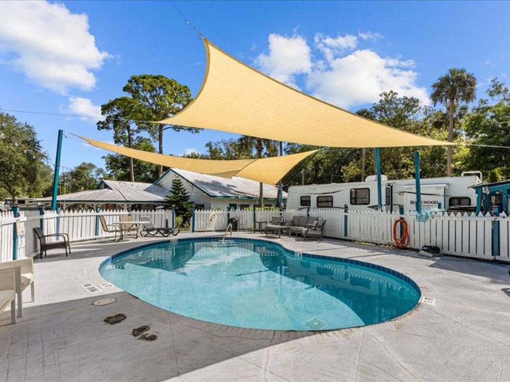 The pool with shade covers
