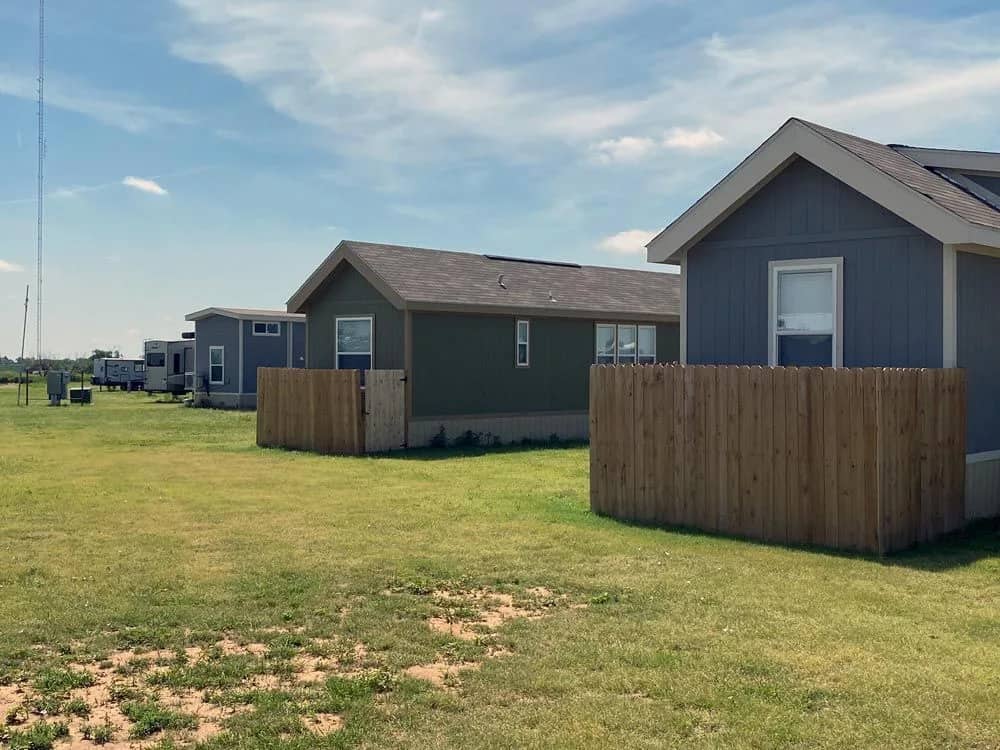 A row of campground units