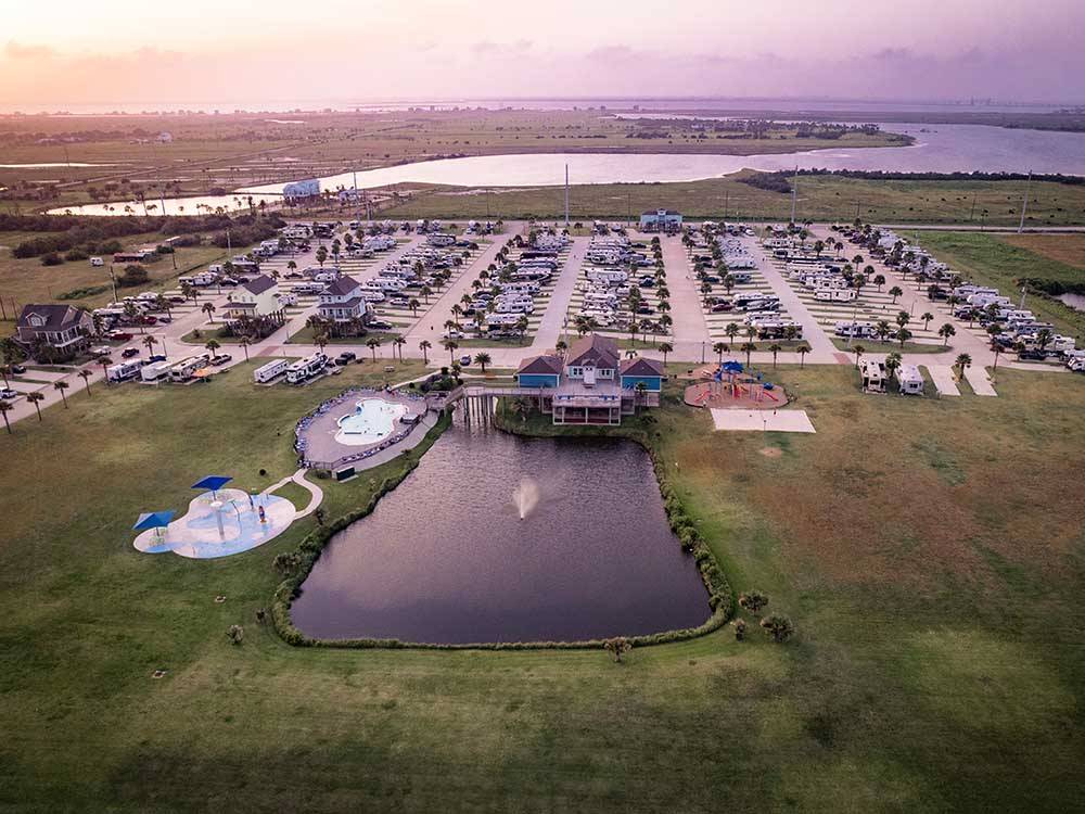 Aerial view of the campground at STELLA MARE RV RESORT