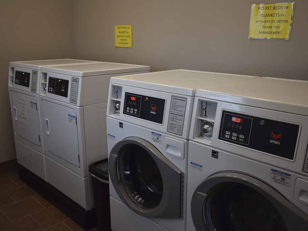 The new washers & dryers at PRESNELL'S BAYSIDE MARINA & RV RESORT