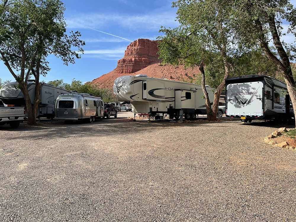 A group of gravel RV sites at CRAZY HORSE RV RESORT