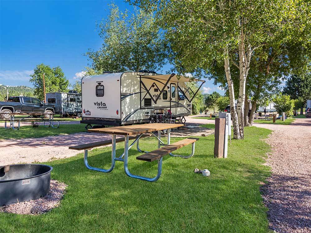 Travel trailers parked in gravel sites at BUFFALO RIDGE CAMP RESORT