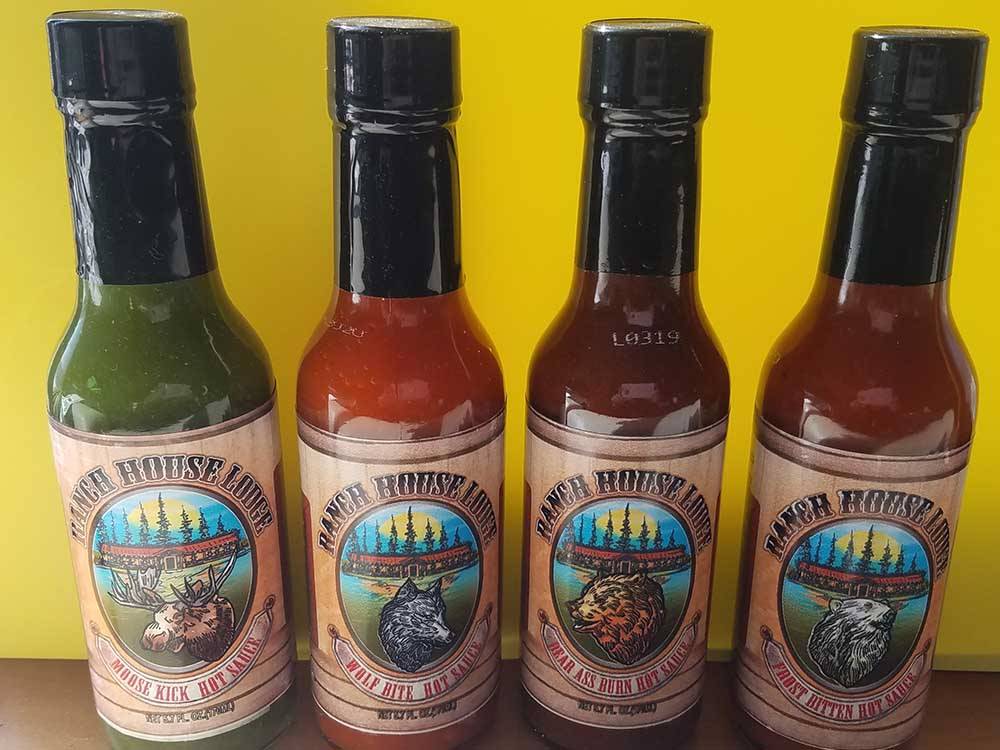 Four different types of sauces at RANCH HOUSE LODGE & RV CAMPING