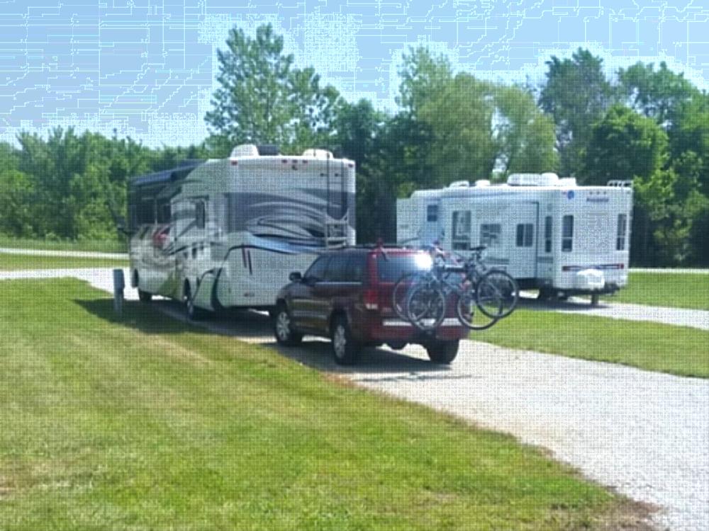 Parked Trailers at site Camp Mi Casa on the Route RV Park