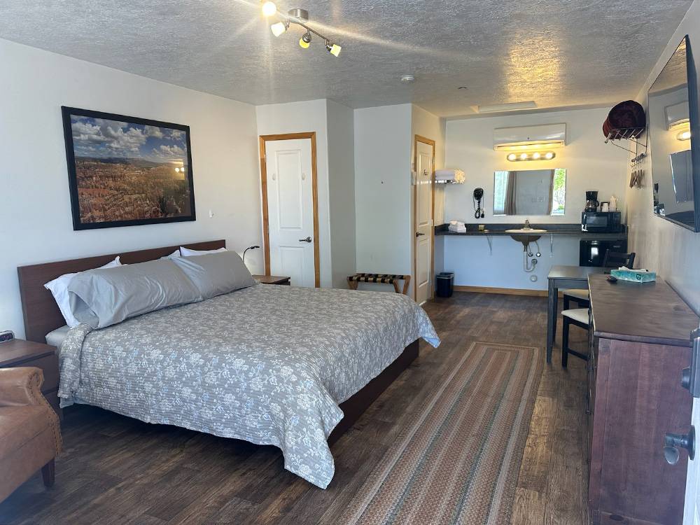 A king size bed in a rental