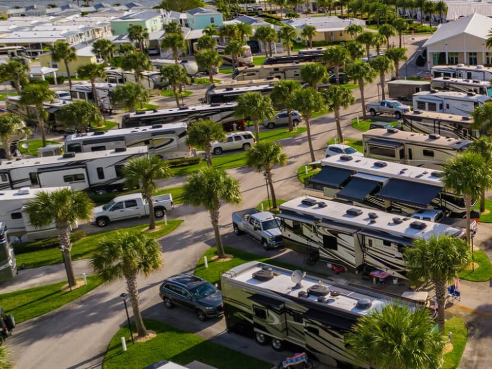 Overview of the RV spots at Ocean Breeze Resort