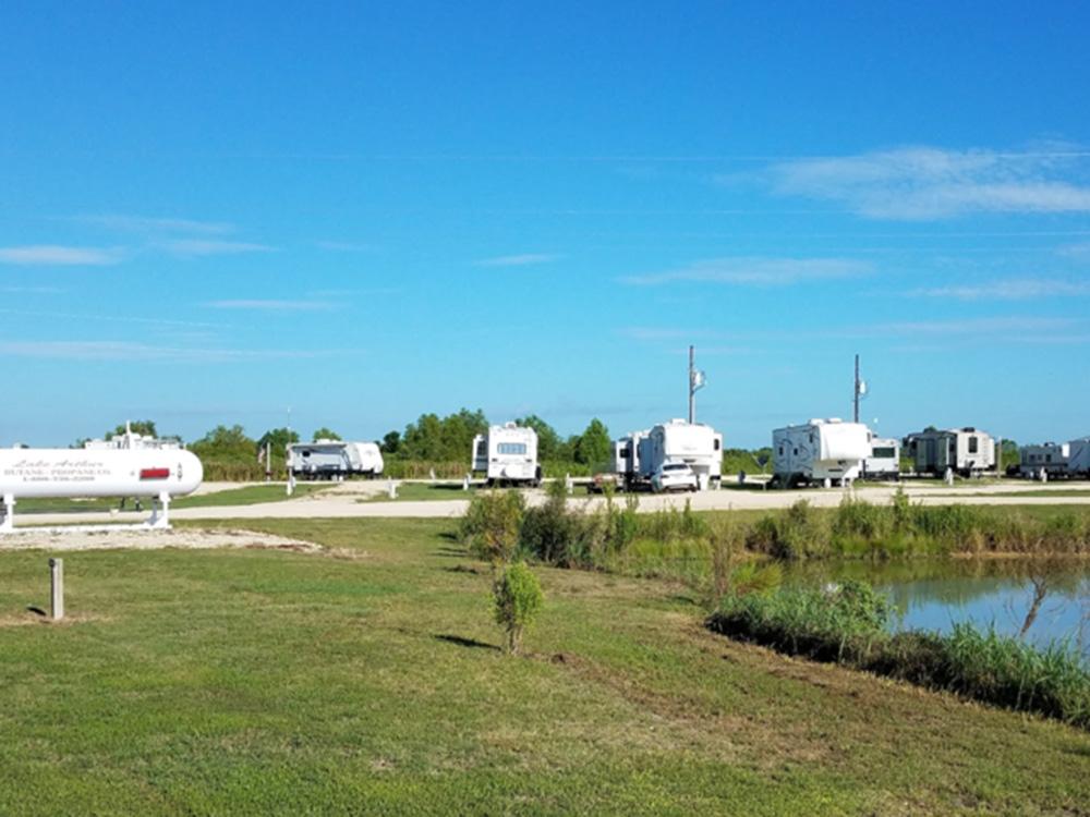 Large grassy area at AMERICAN DREAM RV PARK