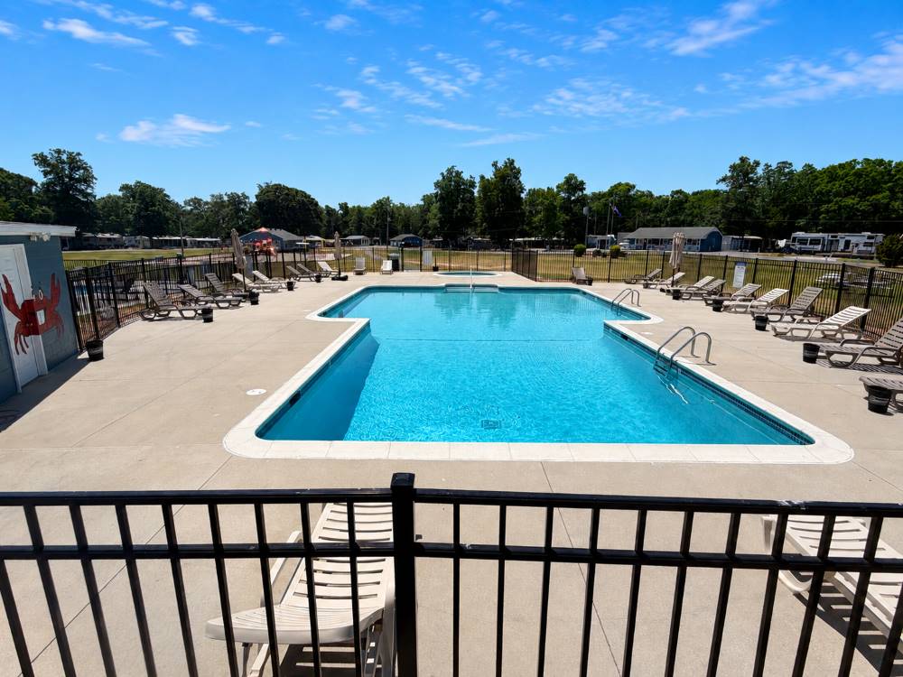 The pool area