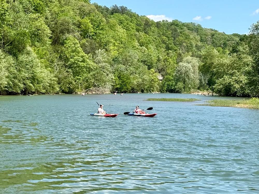 Two kayakers on the water