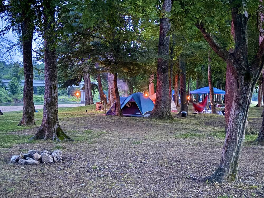 Some of the tent sites