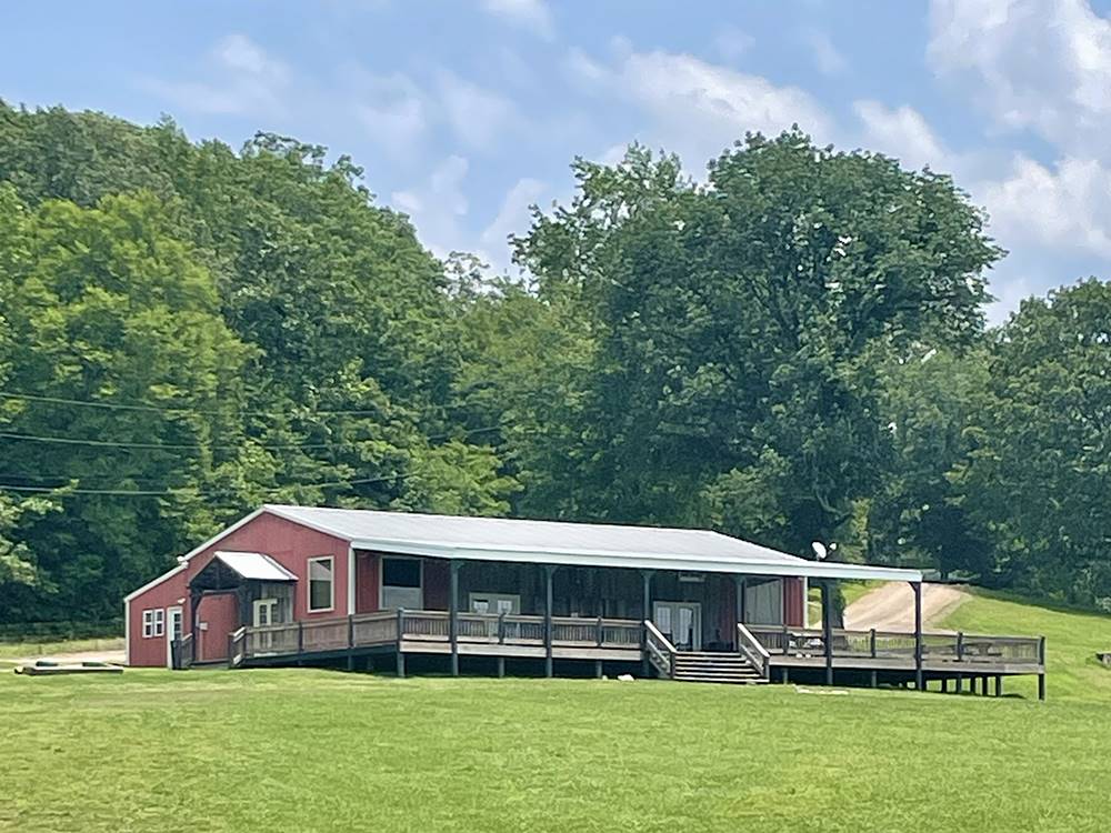 A large red building