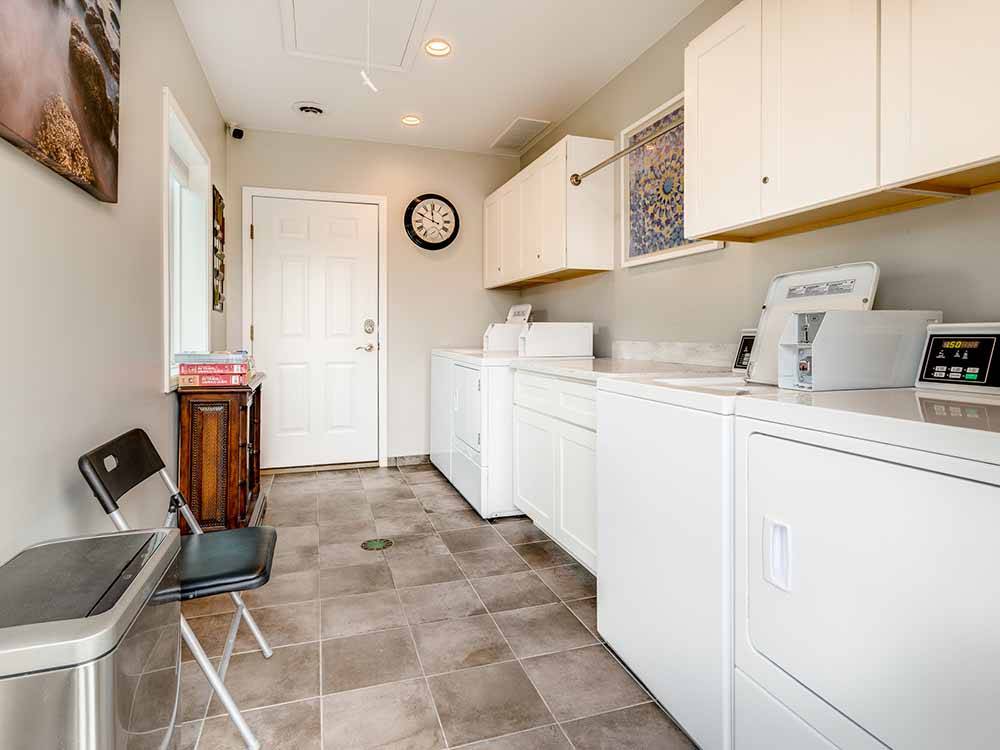 The modern laundry room at NORTHPOINTE SHORES RV RESORT