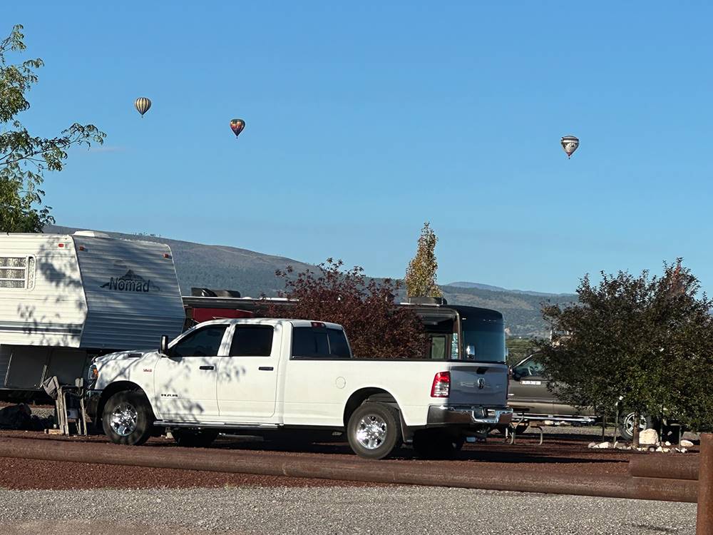 White truck in a site at Springerville RV Park