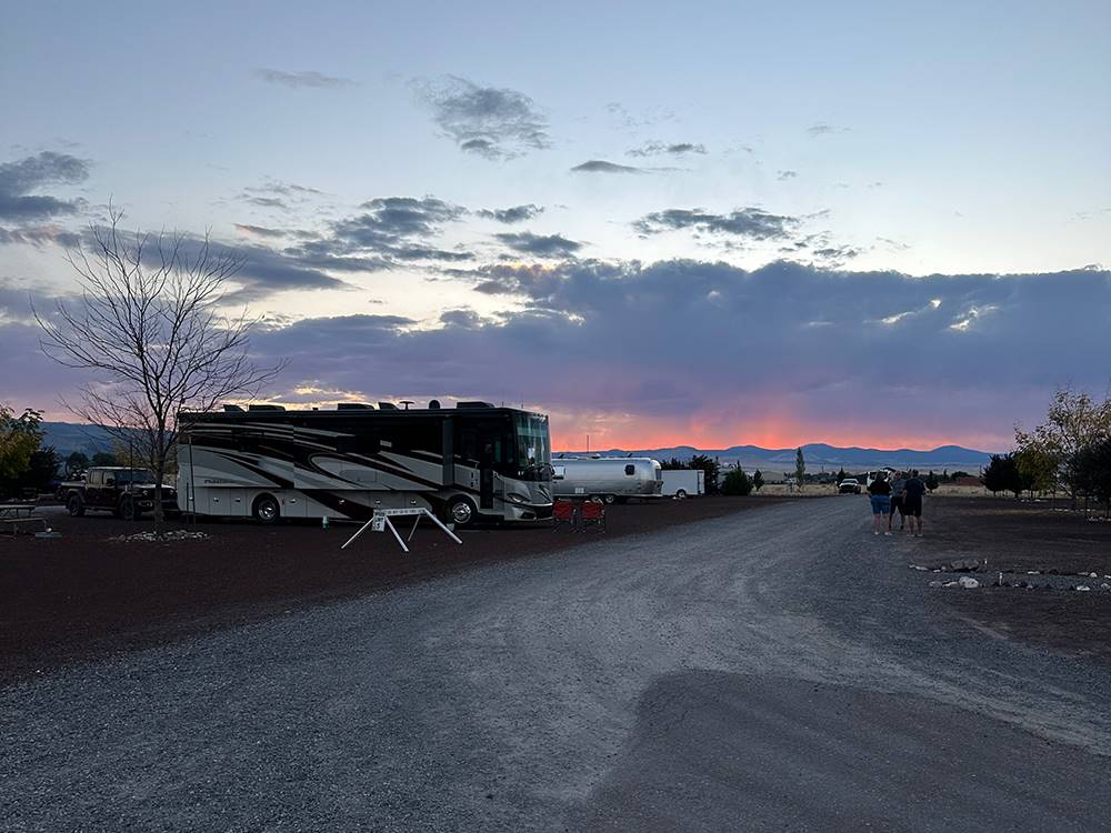 RV sites at sunset at Springerville RV Park