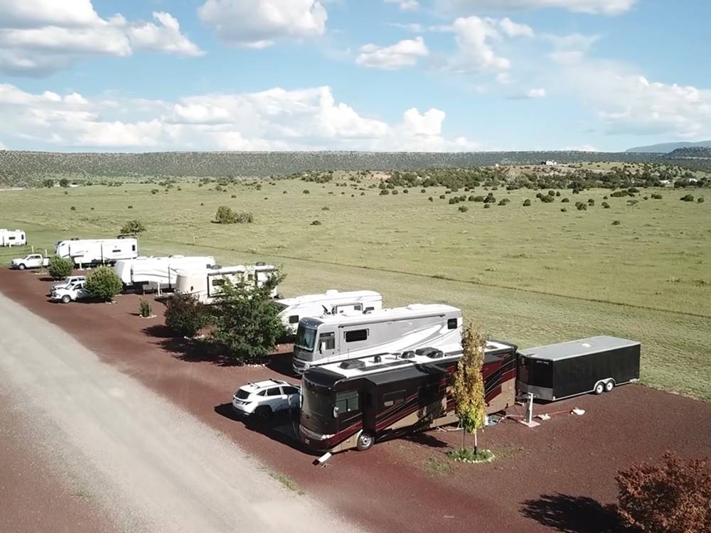 Aerial photo of sites at Springerville RV Park