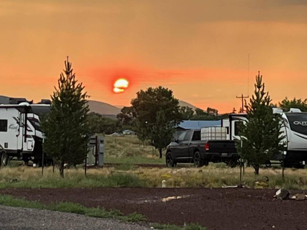 RVs at sunrise at Springerville RV Park