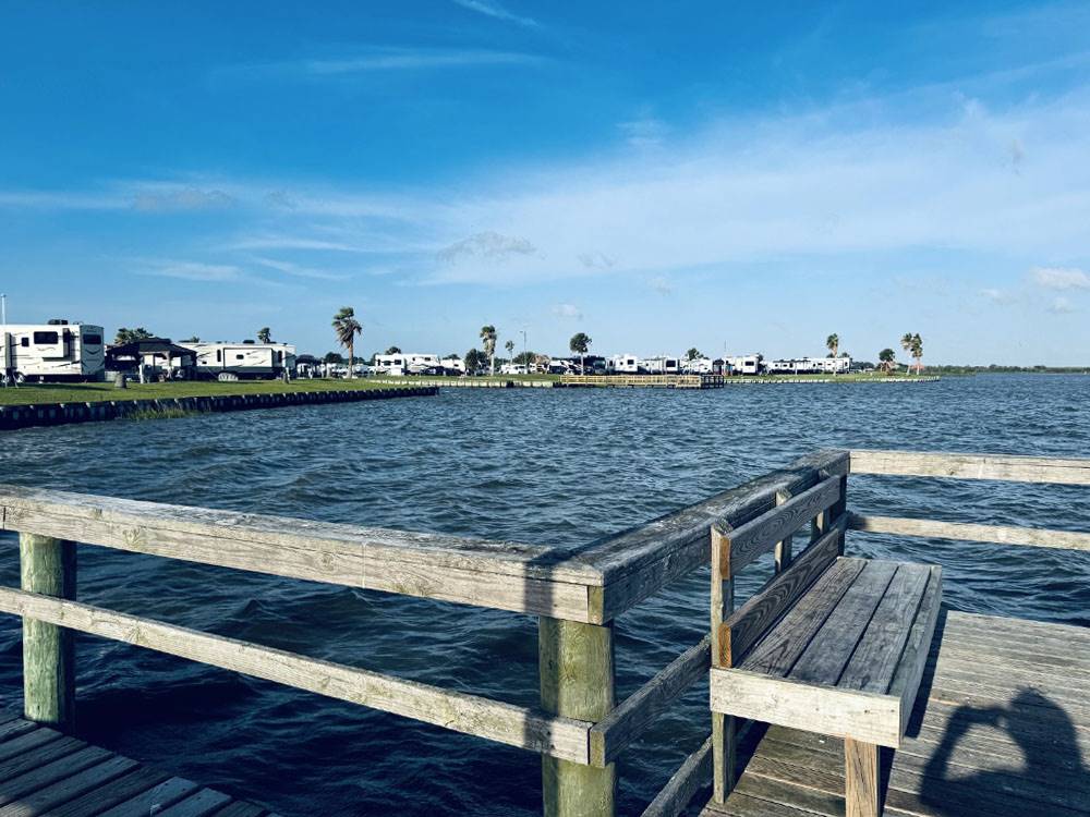 A view of the RV park from the pier
