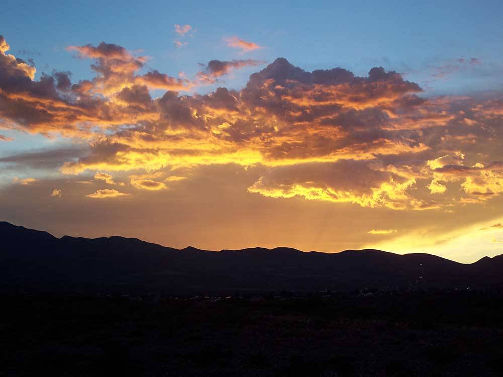 The mountains at sunset at RAIN SPIRIT RV RESORT