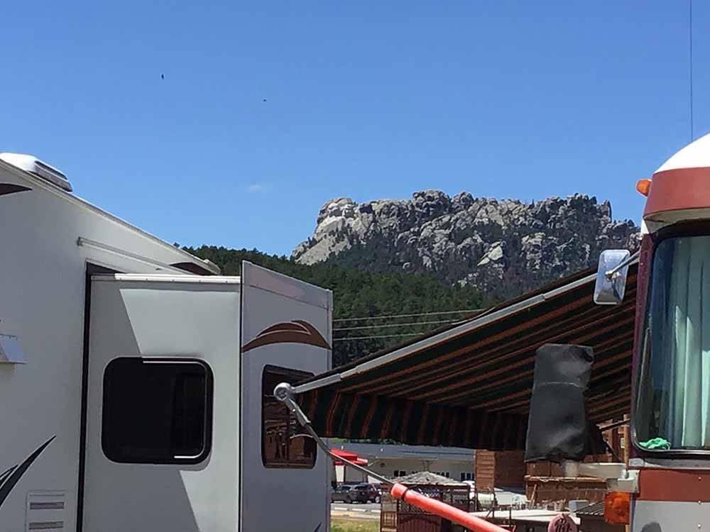 A view of Mt. Rushmore from the campground at RUSHMORE VIEW RV PARK
