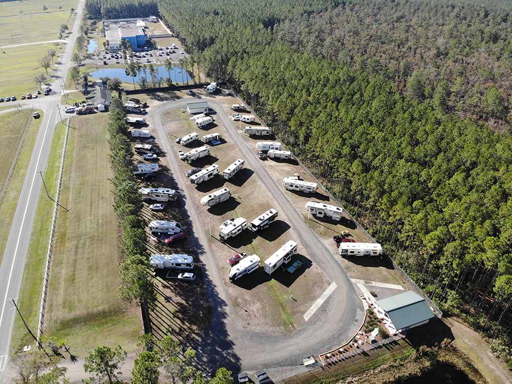 Overhead view of park property at CLAY FAIR RV PARK
