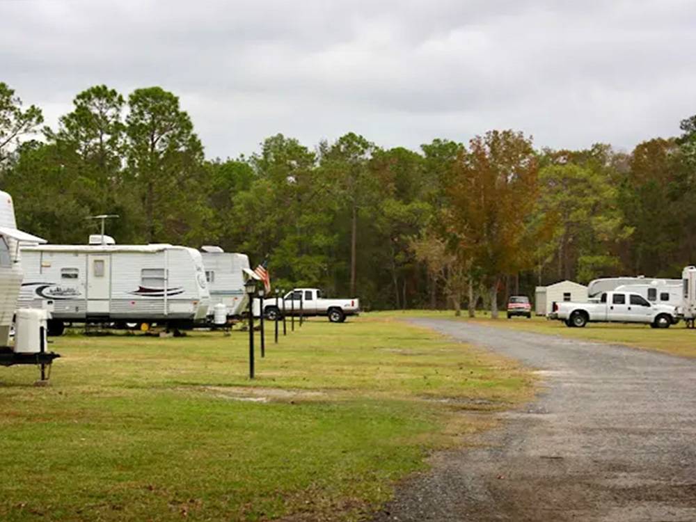 Row of sites with RVs