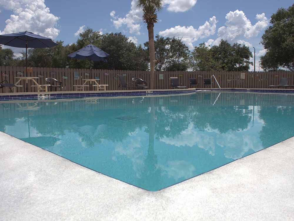 The very large pool area at WILDWOOD RV VILLAGE