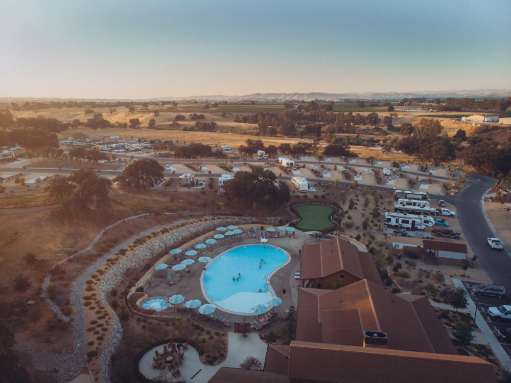 Aerial view of the resort