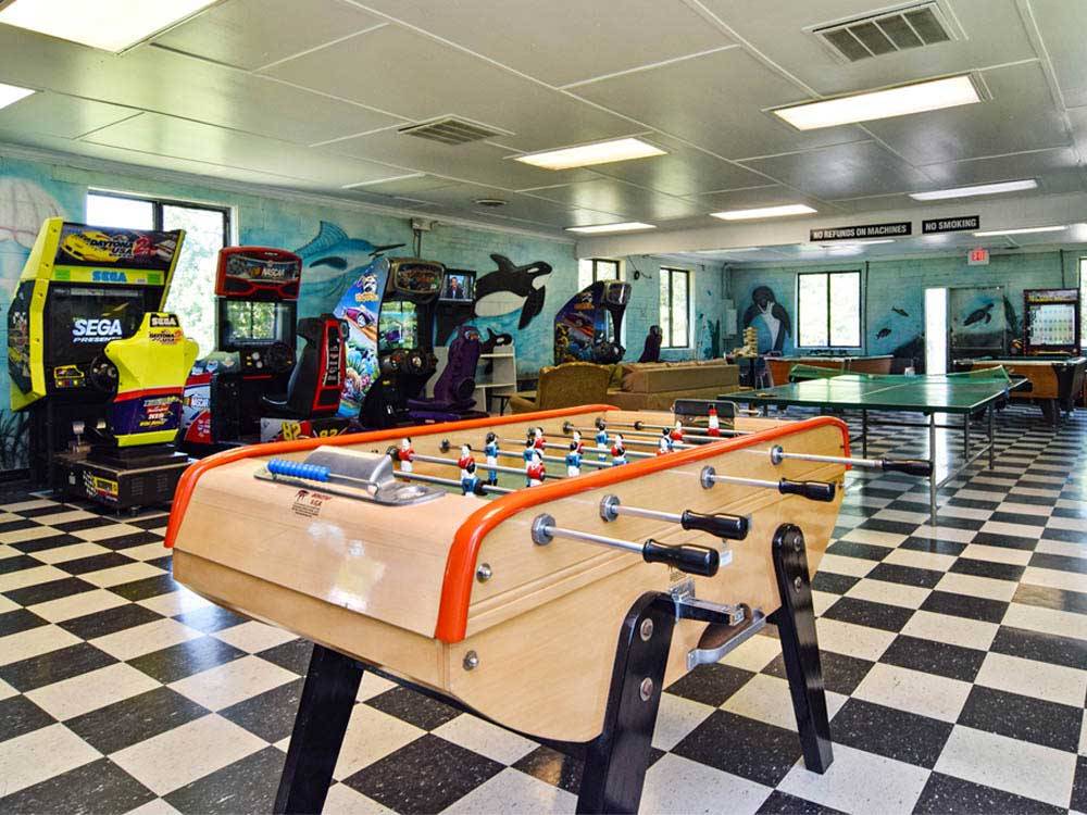 Game room and arcade at THOUSAND TRAILS CHESAPEAKE BAY