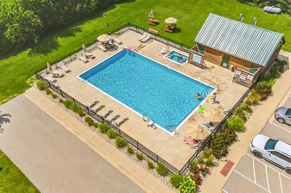 View if the pool at Northwoods RV Resort