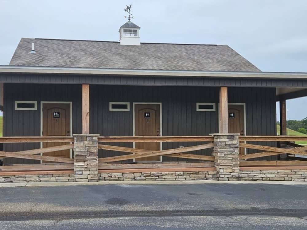 Exterior of the restroom building