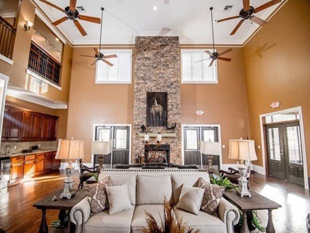 Living and kitchen area in the clubhouse