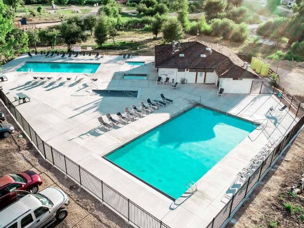 Aerial view of the swimming pool at ECHO ISLAND RV RESORT