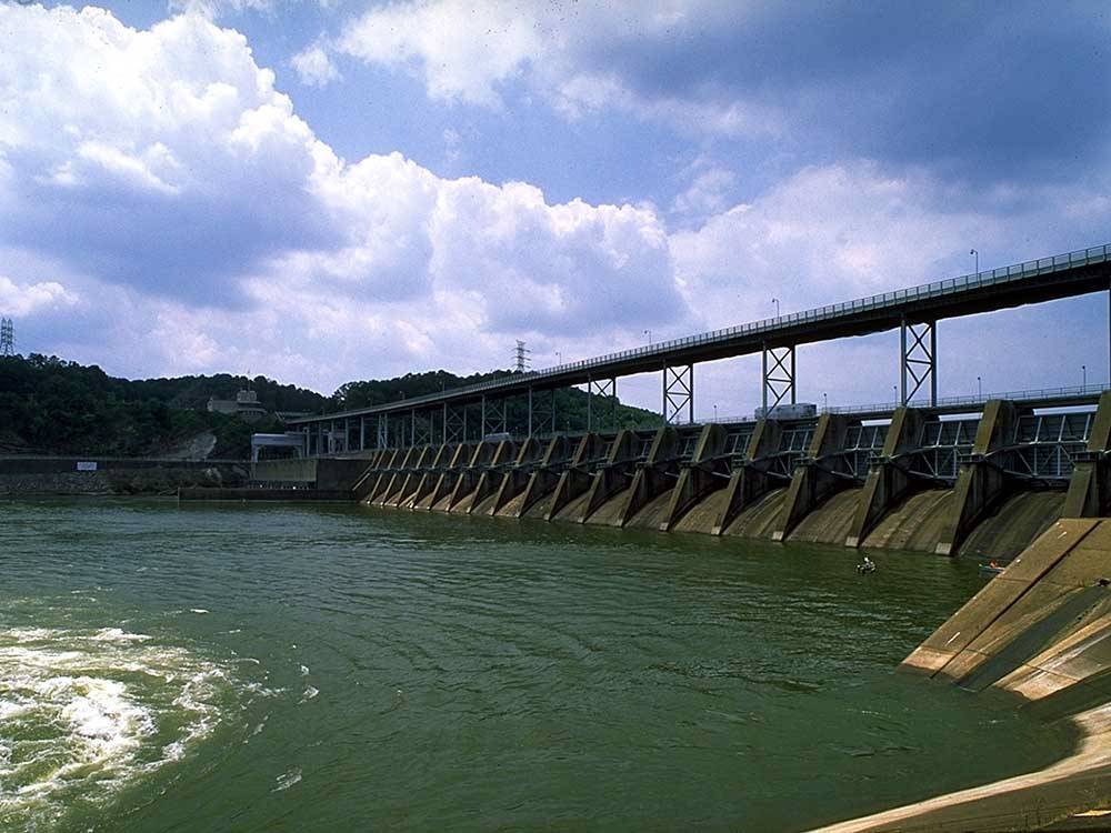 A view of the Watts Bar Dam nearby at SPRING CITY RV PARK
