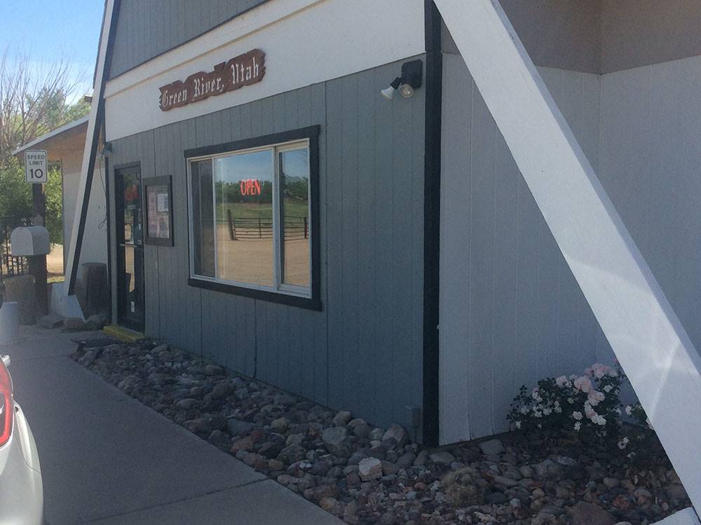 A side view of the office building