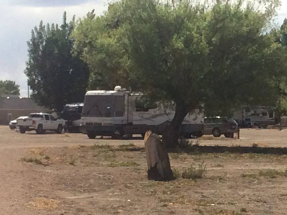 A motorhome parked in a site