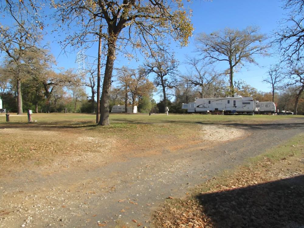 Parked RV's at 	Lake Limestone Campground & Marina