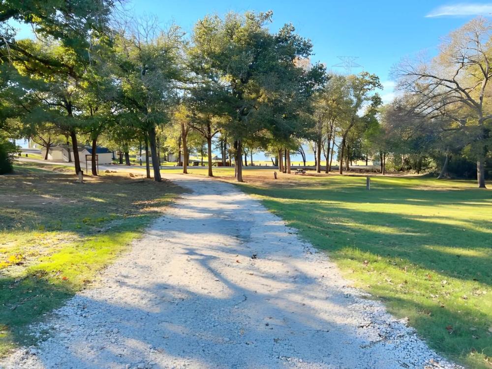 Grass area under trees at Lake Limestone Campground & Marina