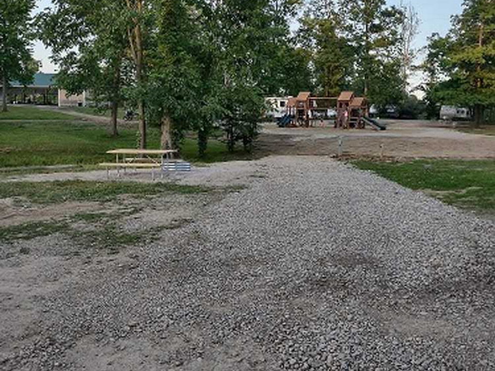RV site with playground in the distance