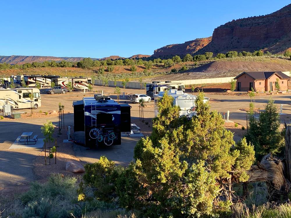 Looking at the RV sites from the mountain at GRAND PLATEAU RV RESORT AT KANAB