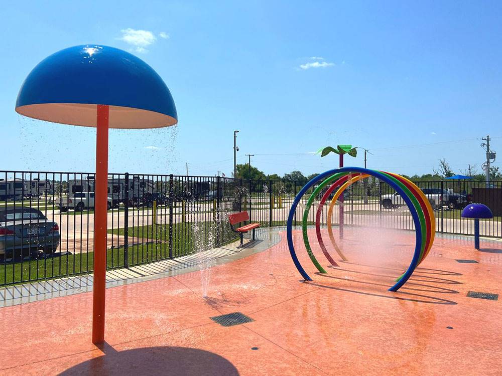 A splash pad play area at SUMMER BREEZE USA KATY