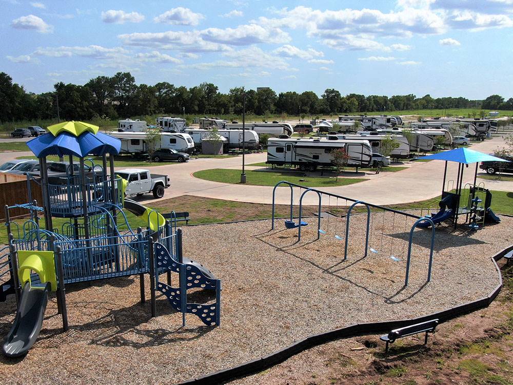 A view of the playground and RV sites at SUMMER BREEZE USA KATY