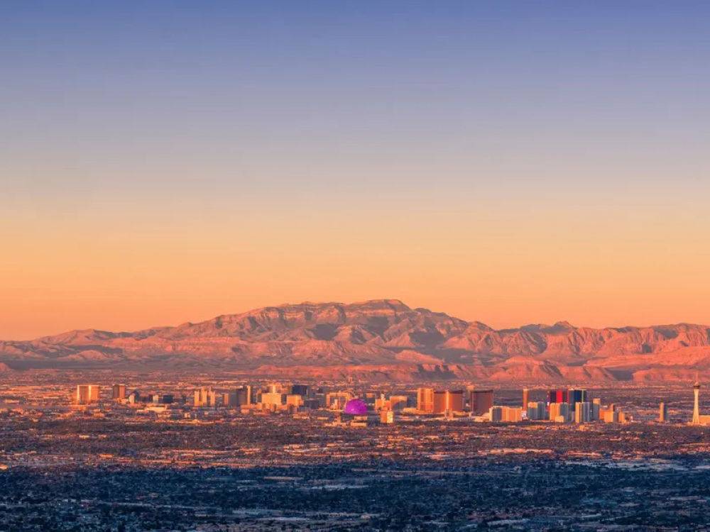 Sunset mountain view
